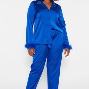 Royal blue satin set